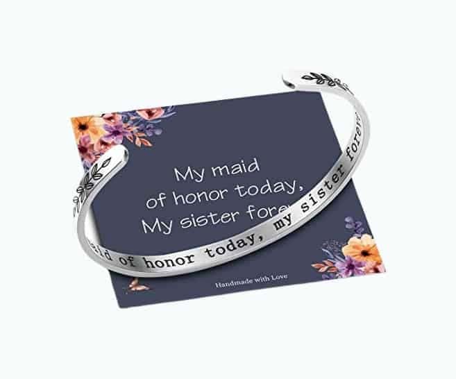 Personalized Maid Of Honor Bracelet