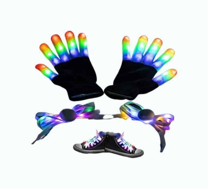 LED Gloves & Shoelaces Set