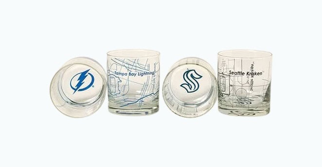 Hockey Arena Map Glasses