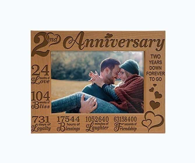 2nd Anniversary Engraved Picture Frame