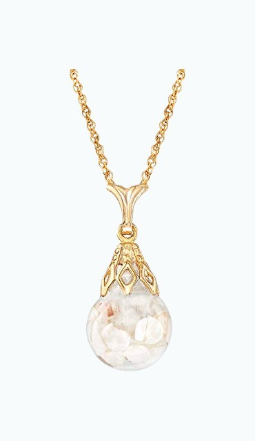 Ross-Simons Floating Opal Pendant Necklace in 14kt Yellow Gold