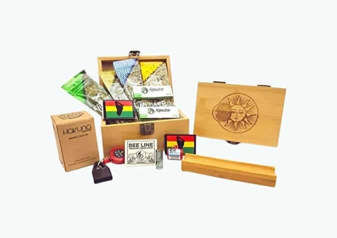 Stoner Stash Box Bundle- Bamboo Stash Box with Accessories