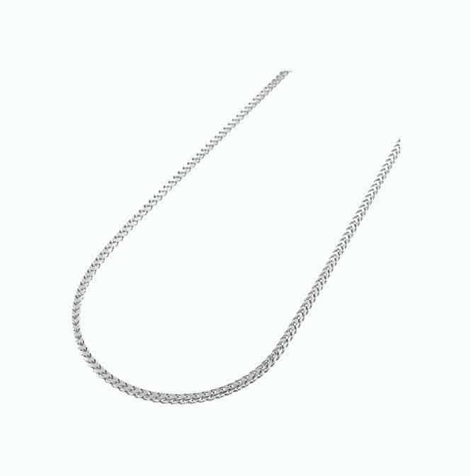 Genuine Platinum 950 Solid Diamond Cut Franco/Square Box Chain Necklace