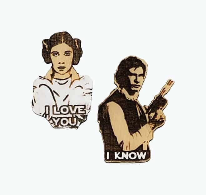 Han And Leia Brooch Set