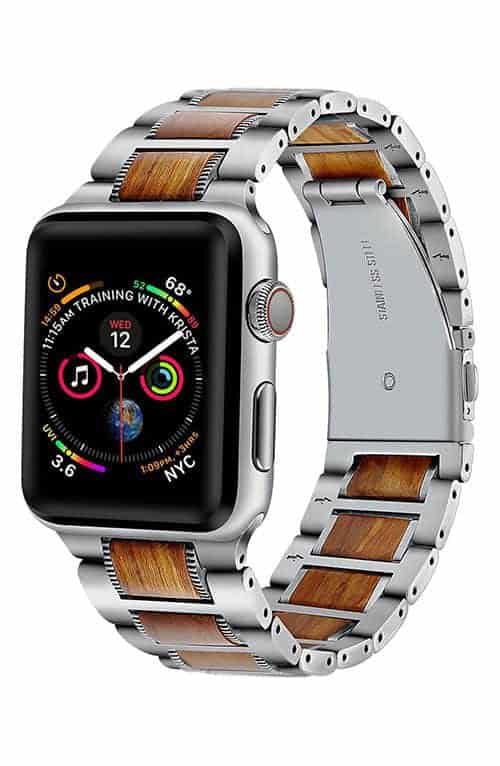 Stainless Steel & Wood Apple Watch® Bracelet