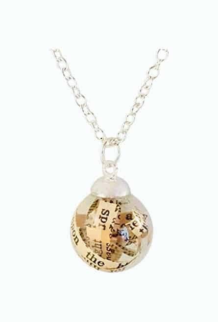 Antique Bible Pages Pendant Necklace