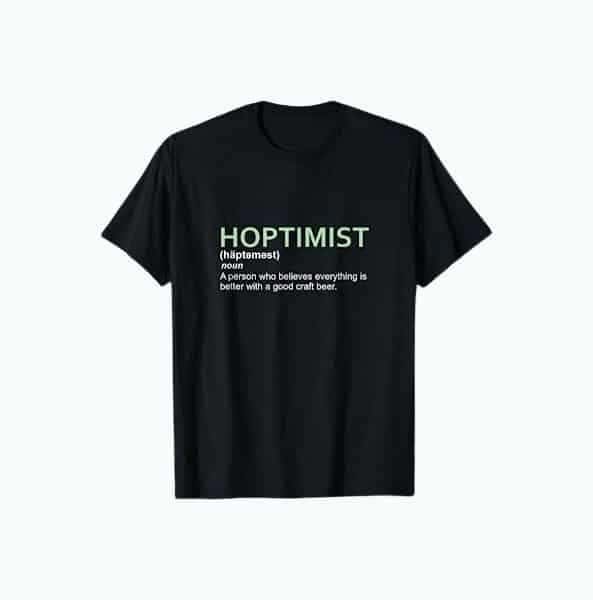 Original HOPTIMIST Short Sleeve Shirt for Craft Beer Lovers