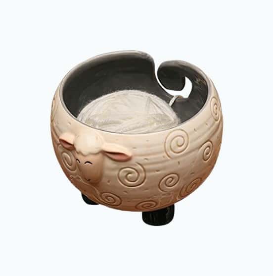 Sleepy Sheep Ceramic Knitting Bowl