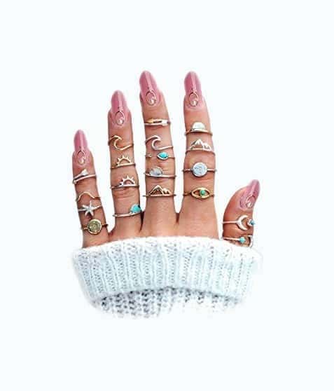 Boho Retro Stackable Rings Sets for Teen Girls