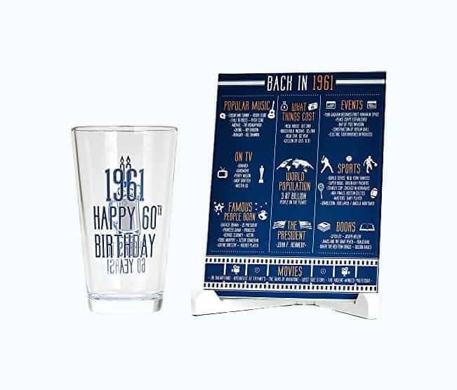 1961 Beer Pint Glass And Board Set