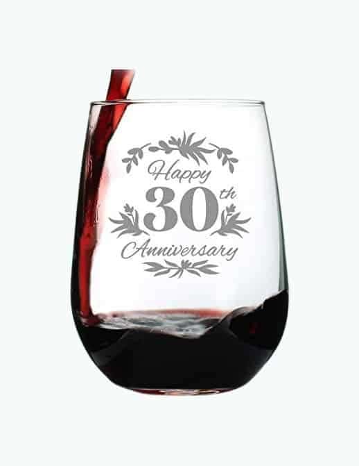 30th Anniversary Wine Glass