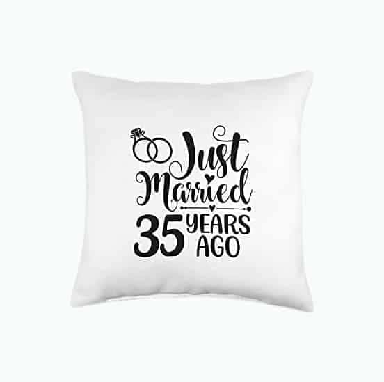 Just Married 35th Anniversary Pillow