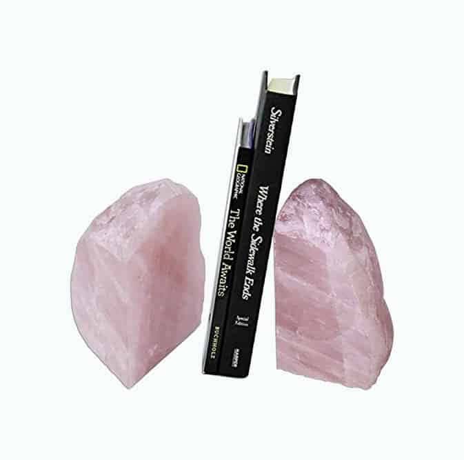 Rose Quartz Bookends