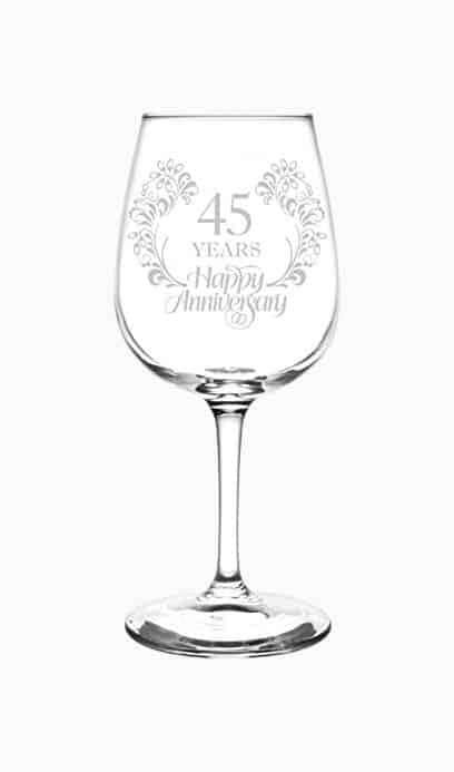 45th Anniversary Wine Glass