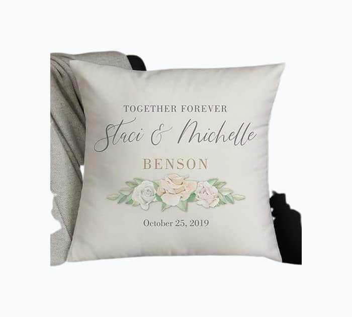 Floral Anniversary Throw Pillow