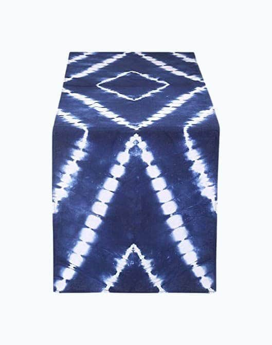 Japanese Indigo Shibori Dye Table Runner