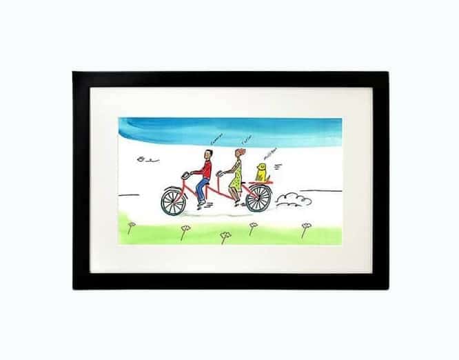 Personalized Couple Bike Art