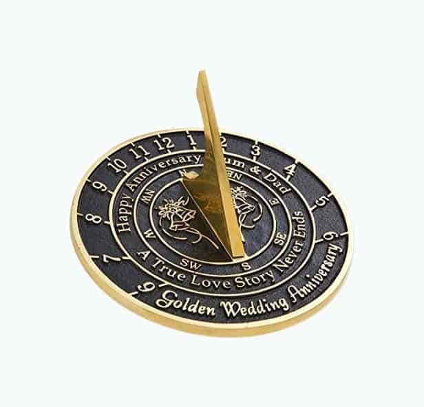 Personalized 50th Golden Wedding Anniversary Sundial