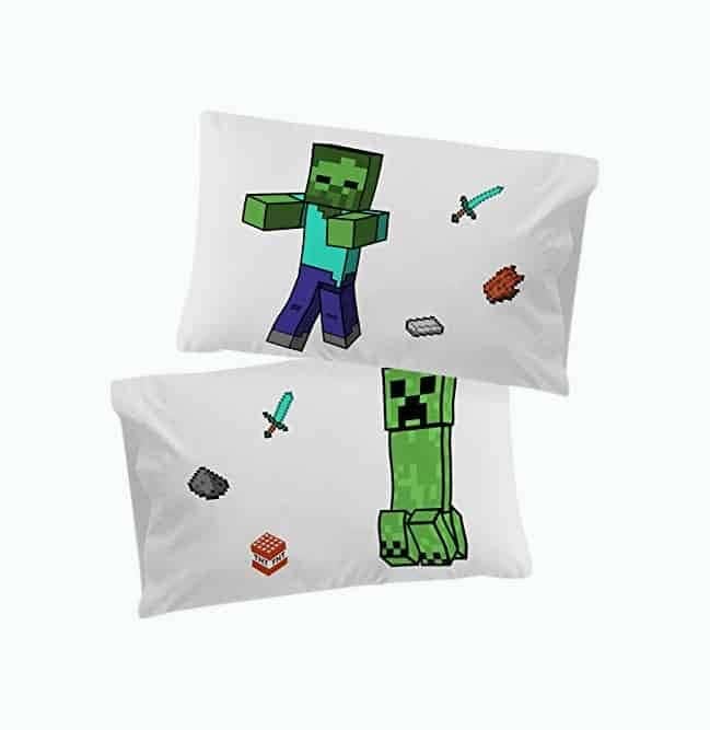 Minecraft Creeper & Zombie Pillow Cases