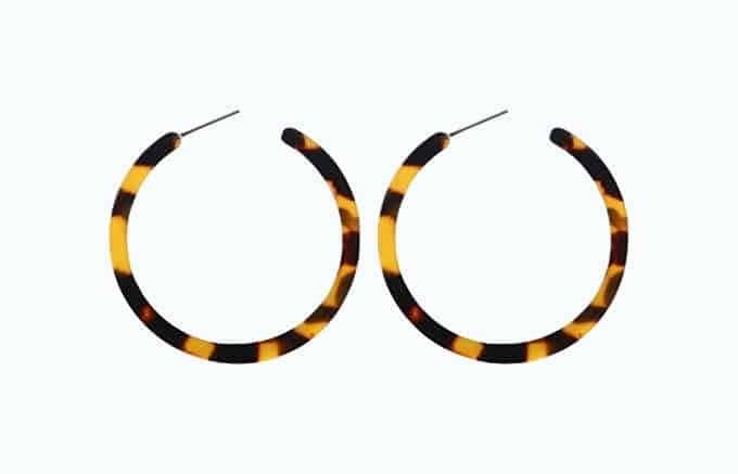 Tortoise Shell Hoop Earrings