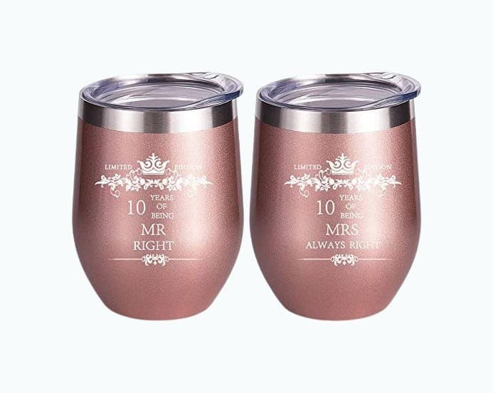 10th Anniversary Wine Tumbler Set