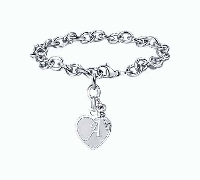 Heart Initial Bracelet