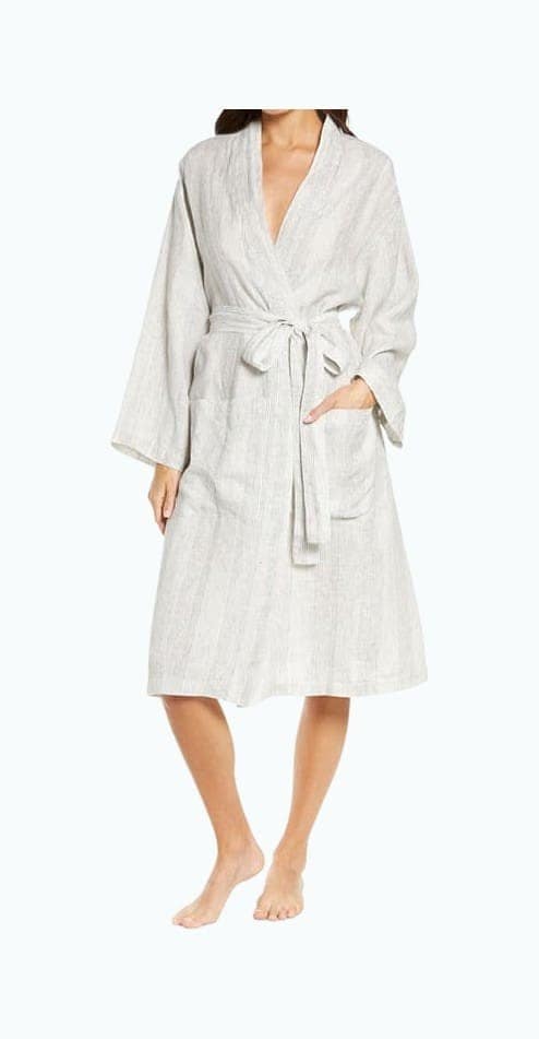 Women’s Stripe Linen Robe