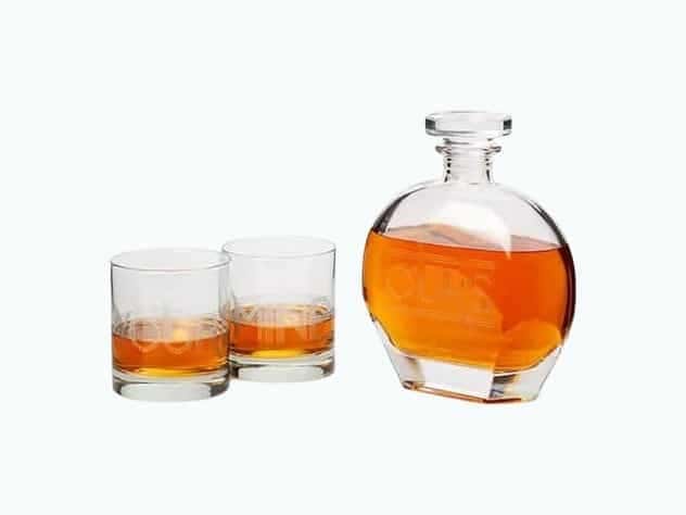 Yours Mine & Ours Engraved Decanter Set