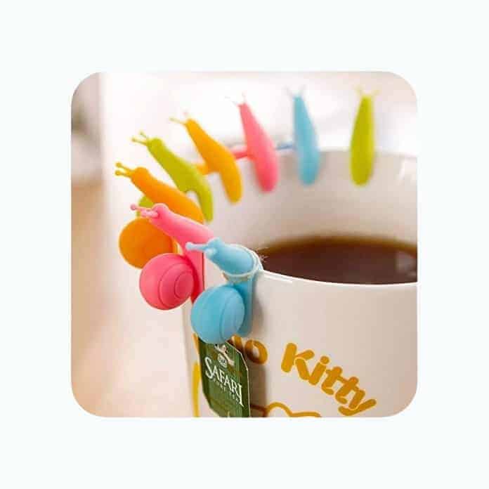 10 Pieces Cute Snail Shape Silicone Tea Bag Holder