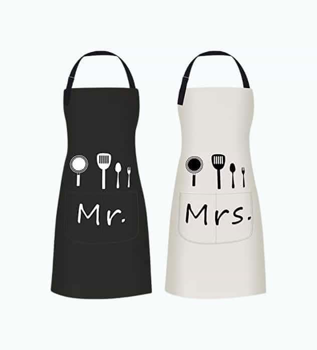 Mr and Mrs Couple Aprons Set