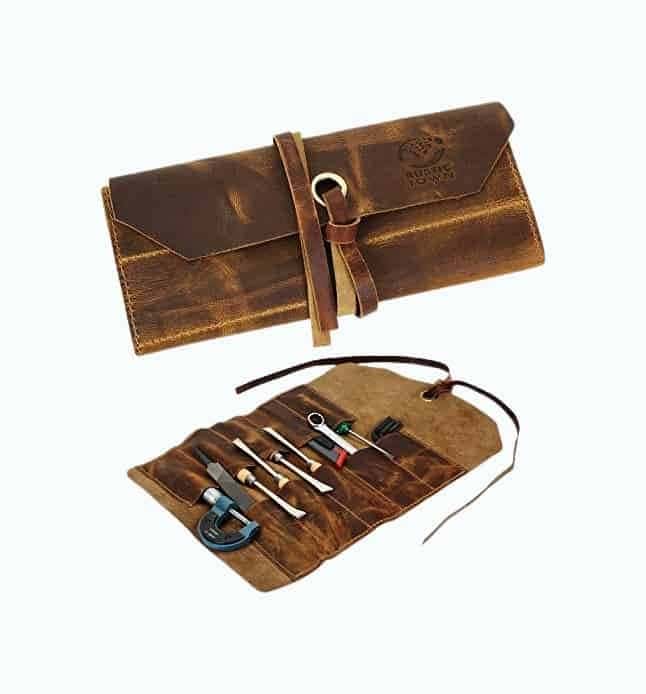 Leather Tool Roll Up Pouch