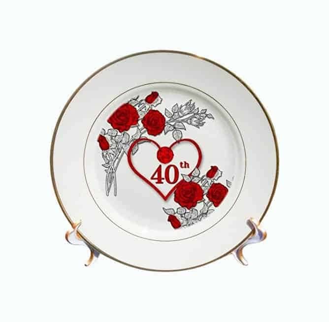 Rose Red Porcelain Plate