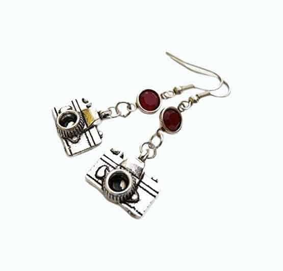 Camera Birthstone Earrings