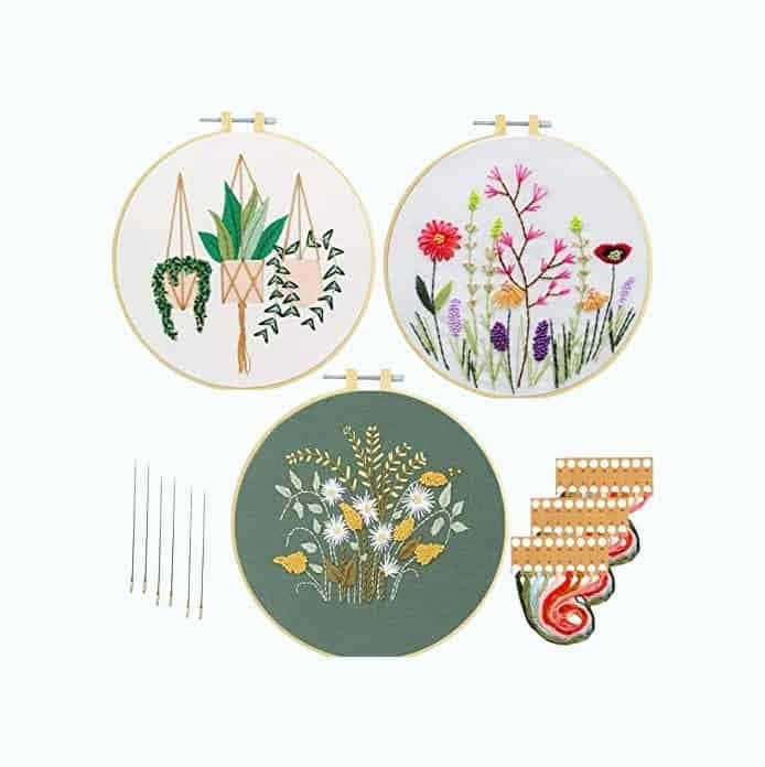 3-Pack Embroidery Kit for Adults