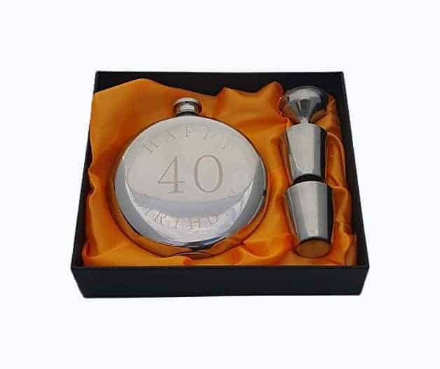 40th Birthday Flask Gift Set