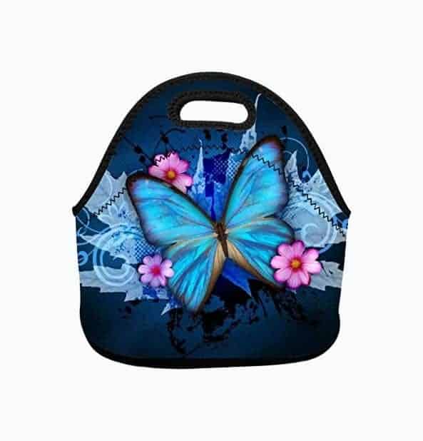 Butterfly Flowers Lunch Bag