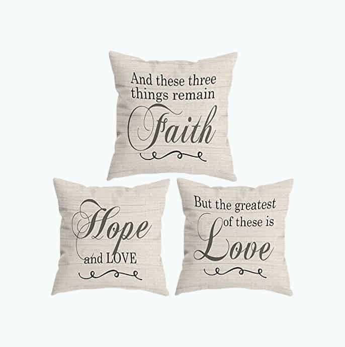 Faith Hope Love Throw Pillow Covers