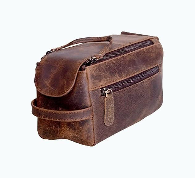 Premium Buffalo Leather Dopp Kit