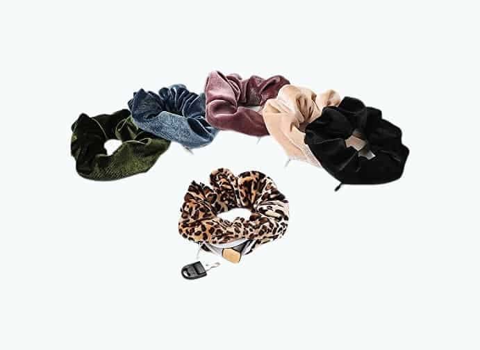 Velvet Pocket Scrunchies with Zipper Stash