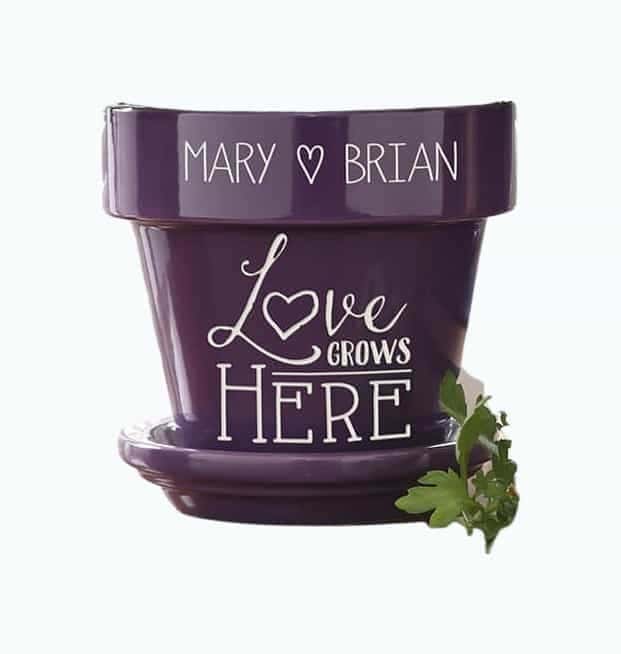 Couples Personalized Flower Pot