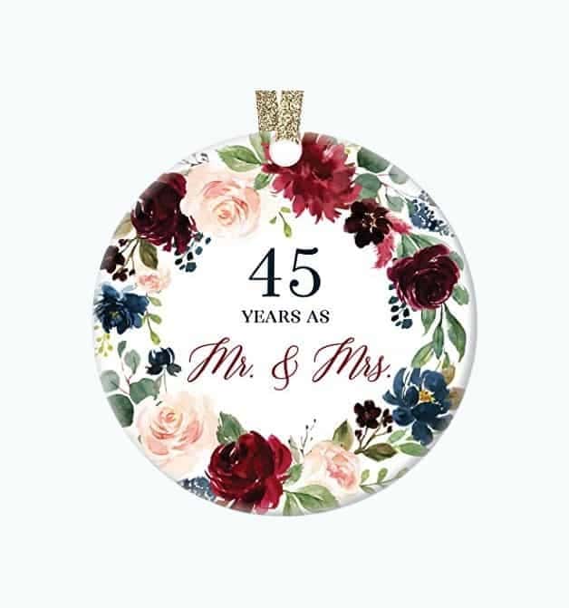 45 Year Anniversary Christmas Ornament