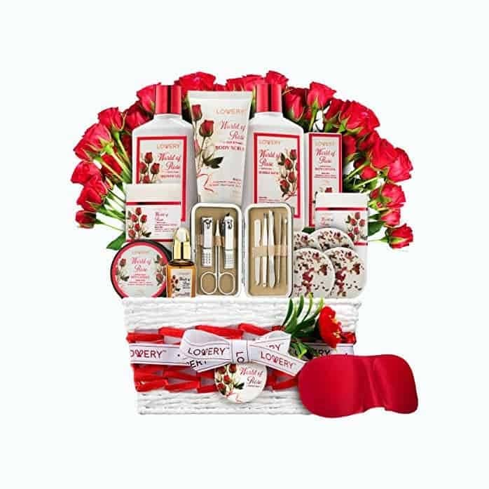 Red Rose Spa Gift Basket