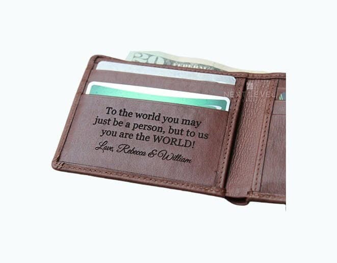 Engraved Leather Wallet