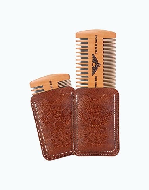 Wooden Beard Comb Set