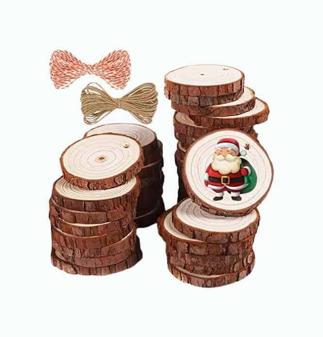 Natural Wood Slices - 37 Pieces