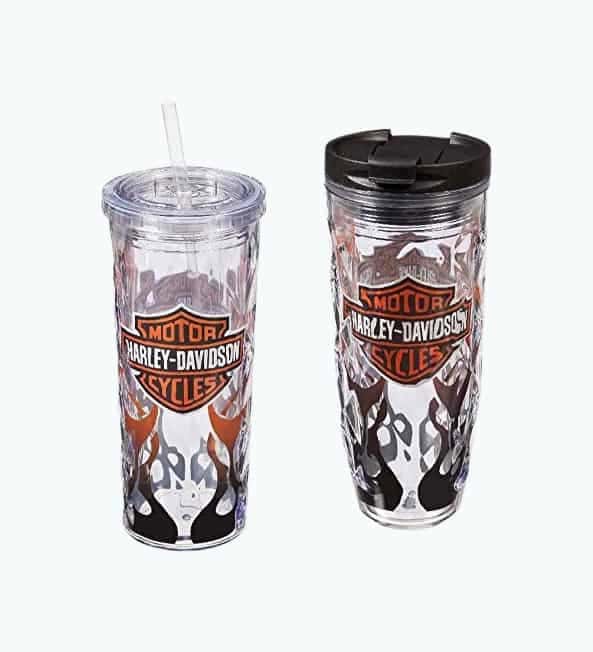 Harley-Davidson Flaming Hot & Cold Tumbler Gift Set