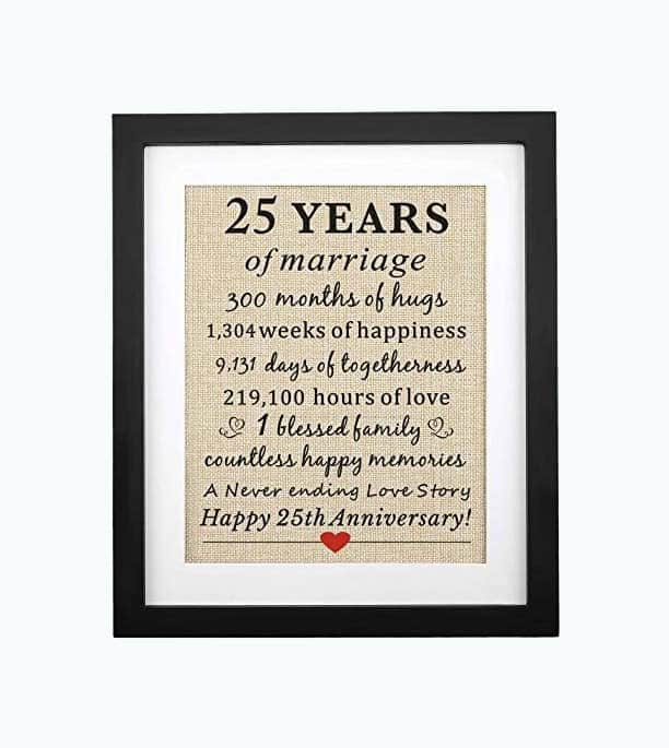 25th Anniversary Burlap Print