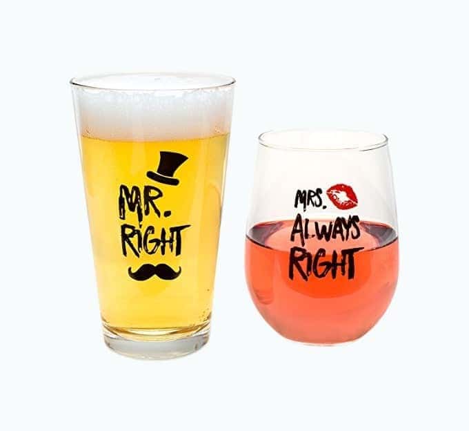 Mr. Right and Mrs. Always Right Glasses