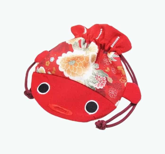 Japanese Kimono Fabric Cosmetic Goldfish Small Purse