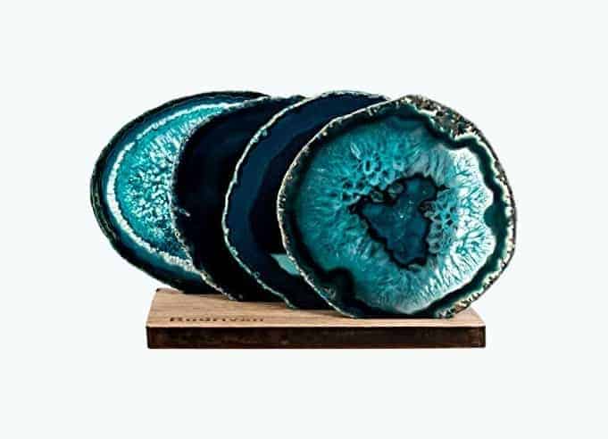 Natural Geode Coaster Set